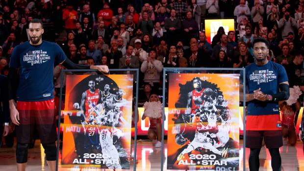 Rudy Gobert Donovan Mitchell 2020 All Star Presentation